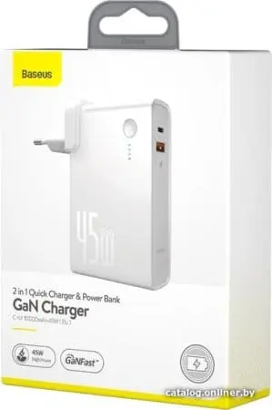 Внешний аккумулятор Baseus GaN PPNLD-C02 10000mAh (белый)