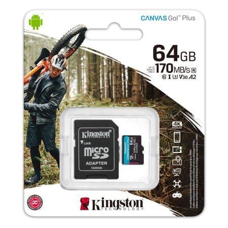 Карта памяти Kingston Canvas Go! Plus microSDXC 64GB (с адаптером)