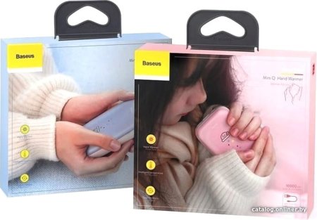 Внешний аккумулятор Baseus Mini Q Hand Warmer PPALL-CXQ04 10000mAh (розовый)